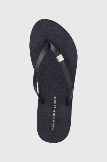 Žabky Tommy Hilfiger TH MONOGRAM FLAT SANDAL dámske, béžová farba, na platforme, FW0FW06964