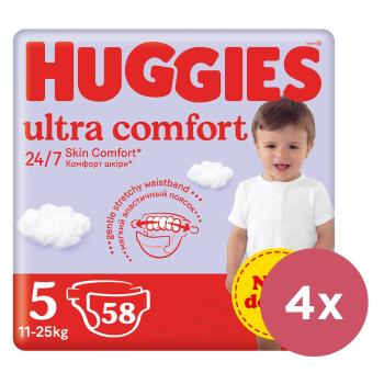 4x HUGGIES® Plienky jednorázové Ultra Comfort Mega 5 (11-25 kg) 58 ks