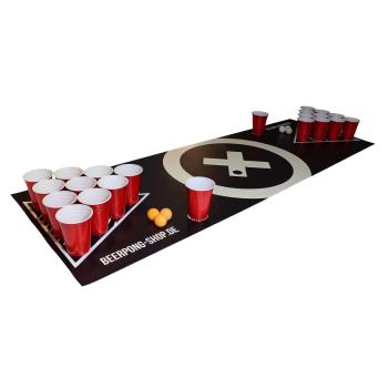 BeerCup Baseliner, podložka s hernou plochou na beer pong, audio, držadlá, držiak na loptičky, 6 loptičiek