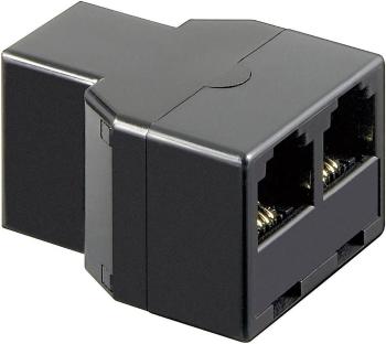 Basetech western adaptér [1x RJ11 zásuvka 6p4c - 2x RJ11 zásuvka 6p4c]  čierna
