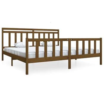 Rám postele medovo hnedý masívne drevo 200 × 200 cm, 3100981