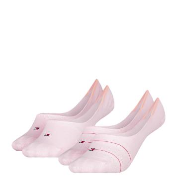 TOMMY HILFIGER - 2PACK pink fine preppy neviditeľné ponožky -35-38