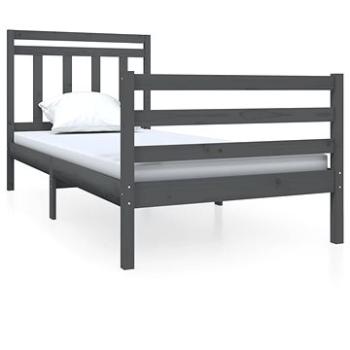 Rám postele sivý masívne drevo 90 × 190 cm Single, 3100621