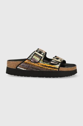 Šľapky Birkenstock x PAPILLIO Arizona dámske, čierna farba, na platforme, 1025303