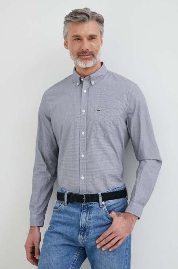 Bavlnená košeľa Lacoste pánska, biela farba, regular, s golierom button-down