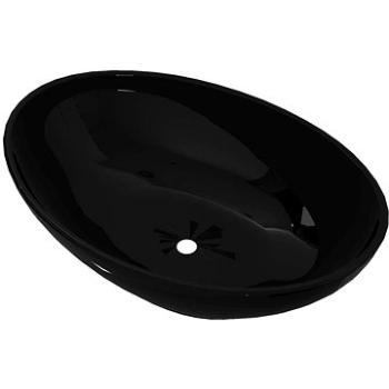 Luxusné keramické oválne umývadlo – 40 × 33 cm – čierne (140675)