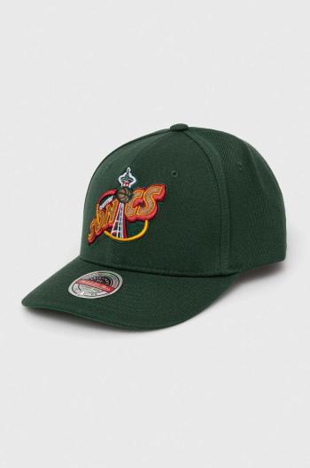 Šiltovka s prímesou vlny Mitchell&Ness Seattle Supersonics zelená farba, s nášivkou