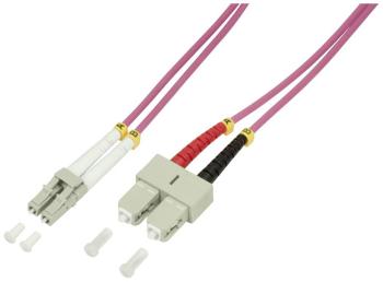 LogiLink FP4LS10 optické vlákno LWL prepojovací kábel [1x zástrčka LC - 1x zástrčka SC] 50/125 µ Multimode OM4 10.00 m