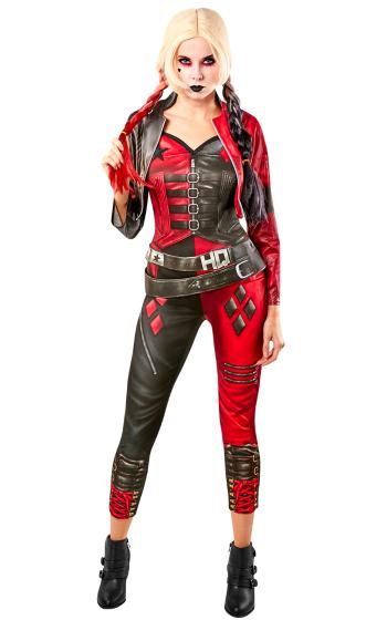 Rubies Dámsky kostým - Overal Harley Quinn červeno/čierny Veľkosť - dospelý: S