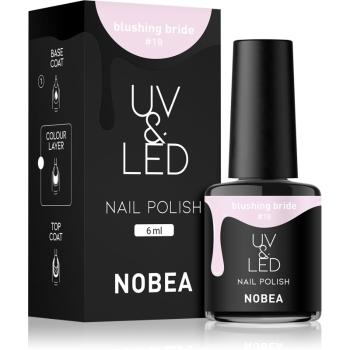 NOBEA UV & LED Nail Polish gélový lak na nechty s použitím UV/LED lampy lesklý odtieň Blushing bride #18 6 ml