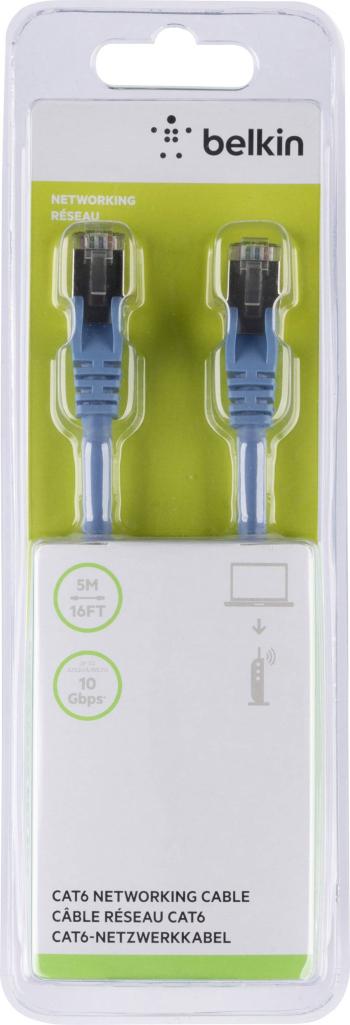 Belkin A3L793BT05MBLHS RJ45 sieťové káble, prepojovacie káble CAT 5e S/FTP 5.00 m modrá s ochranou 1 ks