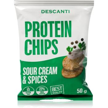 Descanti Protein Chips proteínové čipsy príchuť Sour Cream&Spices 50 g