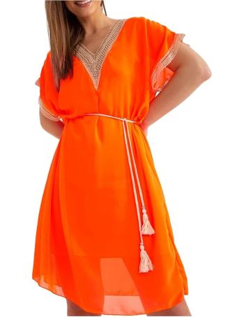 Neónovo oranžové vzdušné letné šaty vel. ONE SIZE
