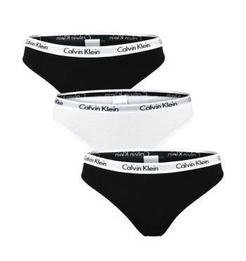 Calvin Klein - 3PACK Cotton stretch dámske nohavičky čierne a biele-M