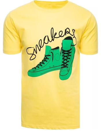žlté tričko s potlačou plátených topánok vel. XL
