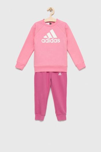 Detská tepláková súprava adidas LK BOS JOG ružová farba