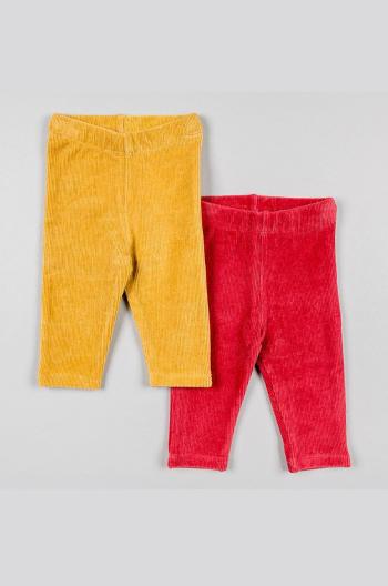 Legíny pre bábätká zippy 2-pak červená farba, jednofarebné