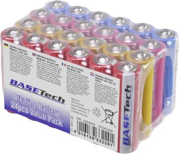 Basetech  tužková batéria typu AA alkalicko-mangánová 2650 mAh 1.5 V 24 ks
