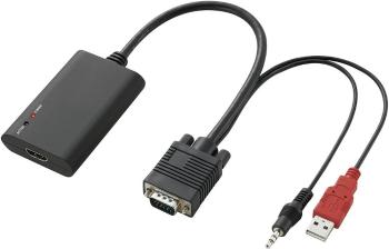 AV adaptér HDMI zásuvka ⇒ VGA zástrčka, jack zástrčka 3,5 mm SpeaKa Professional SP-HD/VK SP-1727204