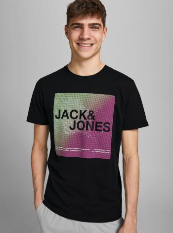Čierne tričko s potlačou Jack & Jones Raz