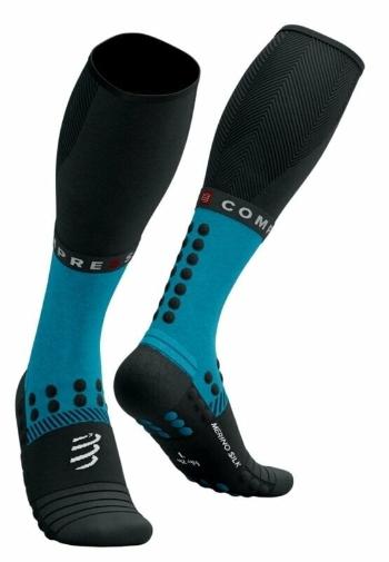 Compressport Full Winter Run Mosaic Blue/Black T4 Bežecké ponožky