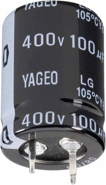 Yageo LG450M0100BPF-2530 elektrolytický kondenzátor Snapln  10 mm 100 µF 450 V 20 % (Ø x v) 25 mm x 30 mm 1 ks