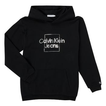 Calvin Klein Jeans  METALLIC BOX LOGO RELAXED HOODIE  Mikiny Čierna