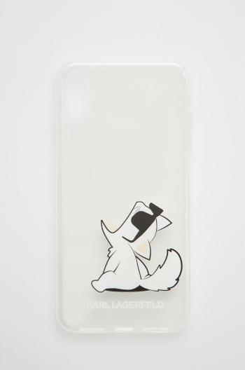Puzdro na mobil Karl Lagerfeld Iphone Xs Max priehľadná farba