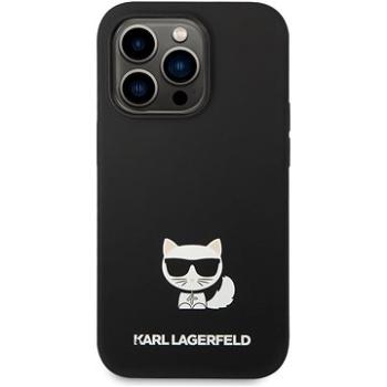 Karl Lagerfeld Liquid Silicone Choupette Zadný Kryt na iPhone 14 Pro Black (KLHCP14LSLCTBK)