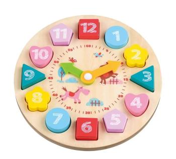 Farebné hodiny s drevenými kockami Colorful clock