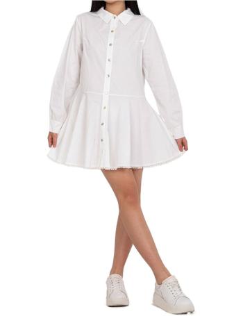 Biele košeĺové mini šaty s čipkou na sukni vel. ONE SIZE
