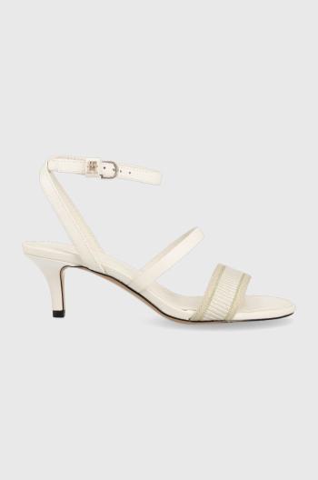 Sandále Tommy Hilfiger WEBBING MID HEEL biela farba, FW0FW07276