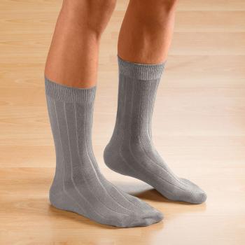 Blancheporte Ponožky so širokým lemom, súprava 2 páry čierna+sivá 43/46