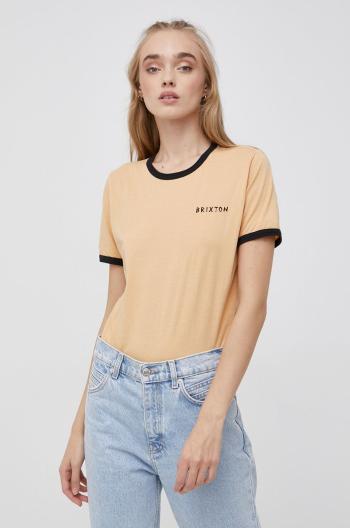 Bavlnené tričko Brixton oranžová farba