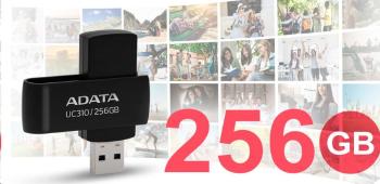 ADATA Flash Disk 256GB UC310, USB 3.2, čierna