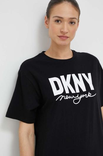 Bavlnené tričko Dkny čierna farba