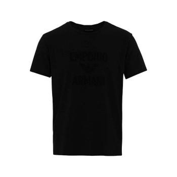 Emporio Armani  Beach Woven Logo T-Shirt - Black  Tričká a polokošele Čierna