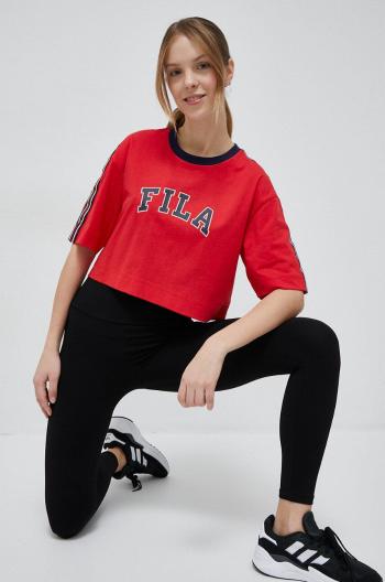 Bavlnené tričko Fila x Hailey Bieber červená farba