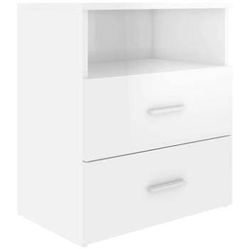 SHUMEE Nočný stolík biely s vysokým leskom 50 × 32 × 60 cm, 803284
