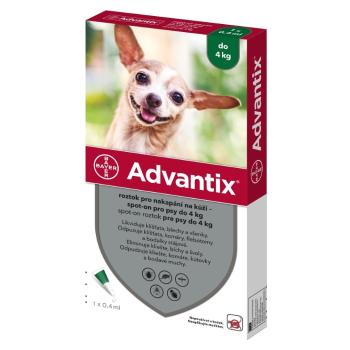 ADVANTIX Spot-on pre psov do 4 kg (1 pipeta) 1x0,4 ml