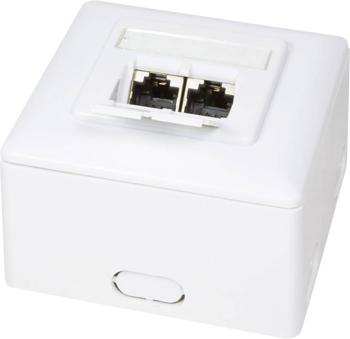 LogiLink sieťová zásuvka na omietku CAT 6 2 porty biela