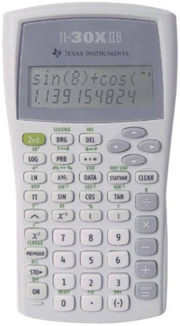 Texas Instruments TI-30 X IIB školský počítač strieborná Displej (počet miest): 11 na batérie (š x v x h) 82 x 19 x 155