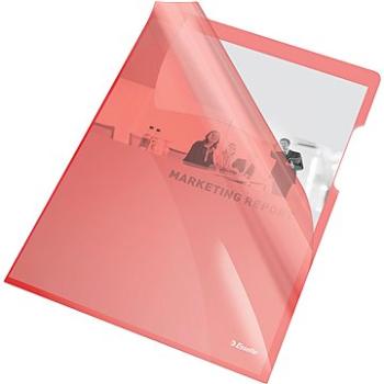 ESSELTE PREMIUM L A4, 150 mic, transparentné červené – balenie 25 ks (55433)