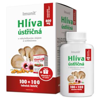 IMUNIT Hliva 800 mg s rakytníkom a echinaceou 100 + 100 kapsúl + DARČEK vitamín C 30 tabliet