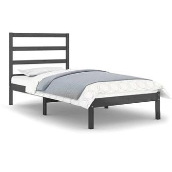 Rám postele sivý masívne drevo 90 × 190 cm Single, 3104900