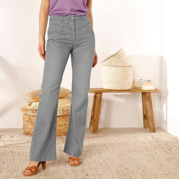 Blancheporte Zvonové džínsy, zapratý efekt,  ekologické spracovanie sivá 38