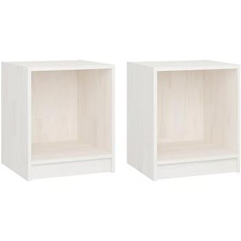 SHUMEE Nočné stolíky 2 ks biele 35,5 × 33,5 × 41,5 cm masívne borovicové drevo, 809922