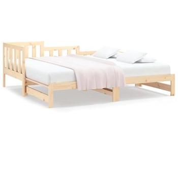 Výsuvná posteľ 2× (90 × 200) cm masívna borovica, 820741