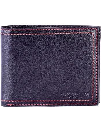 čierna pánska peňaženka s červeným prešívaním vel. ONE SIZE