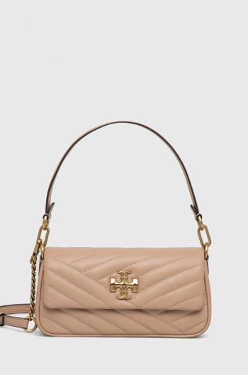 Kožená taška Tory Burch béžová farba